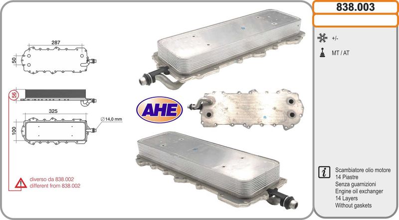 AHE 838.003 – Oil Cooler, Engine Oil