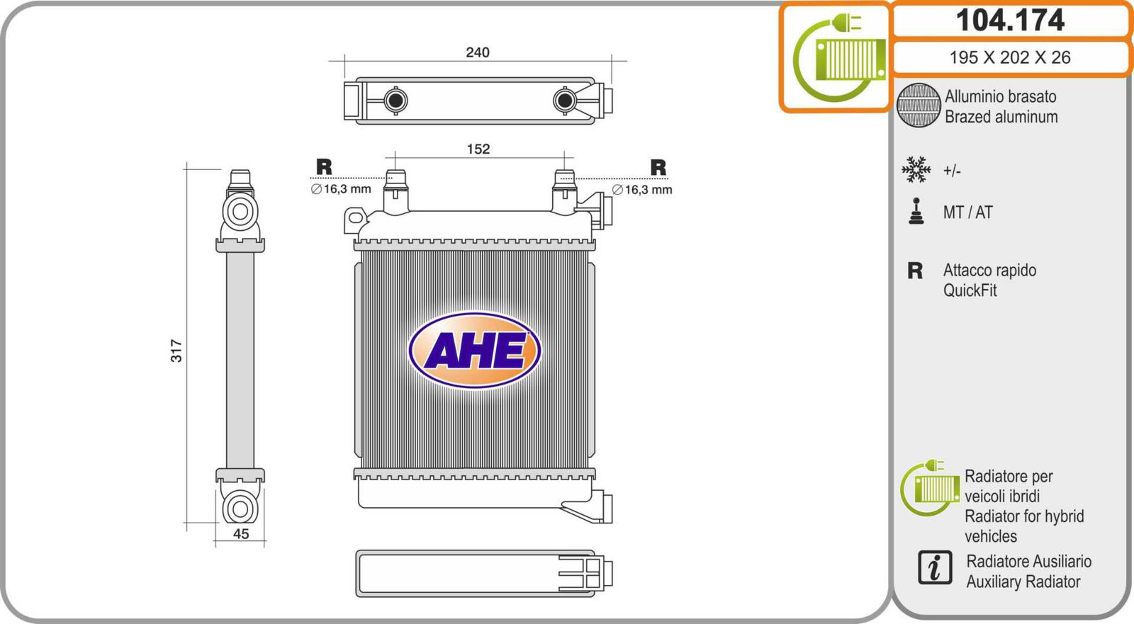 AHE 104.174 – Radiator, Engine Cooling