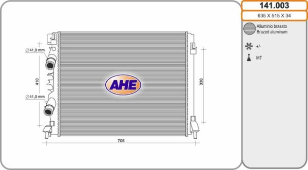 AHE 141.003 – Radiator, Engine Cooling