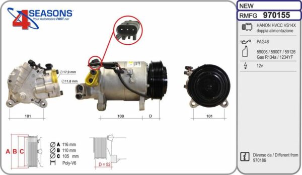 AHE 970155 – Compressor, Air Conditioning