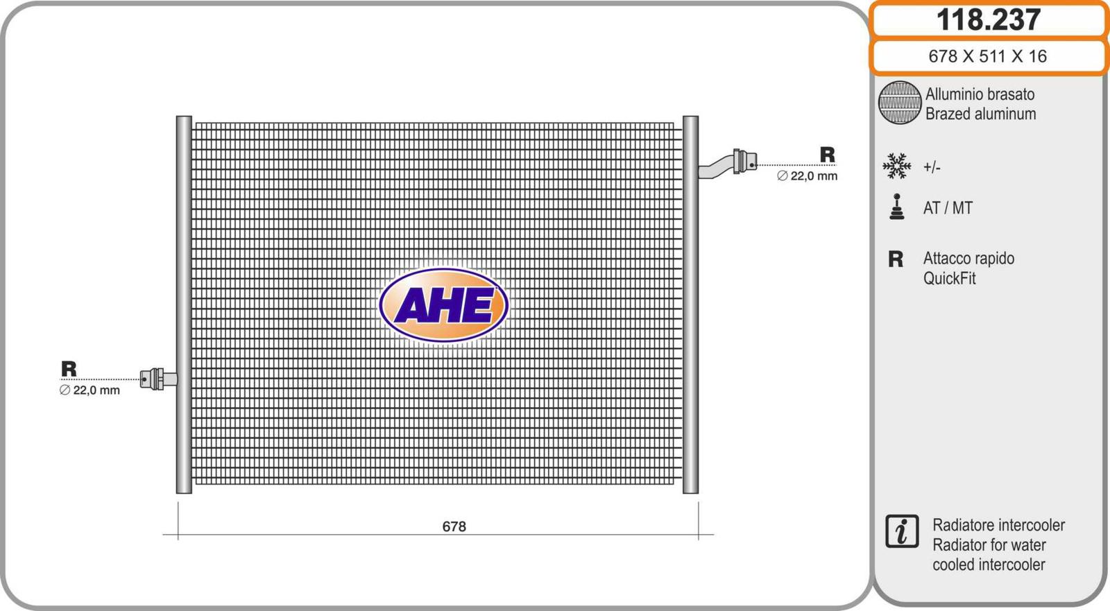 AHE 118.237 – Radiator, Low Temperature Cooler