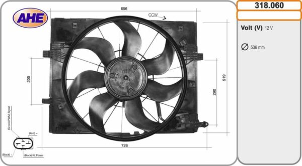 AHE 318.060 – Fan, engine cooling