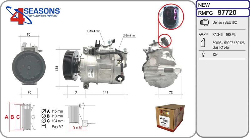 AHE 97720 – Compressor, Air Conditioning