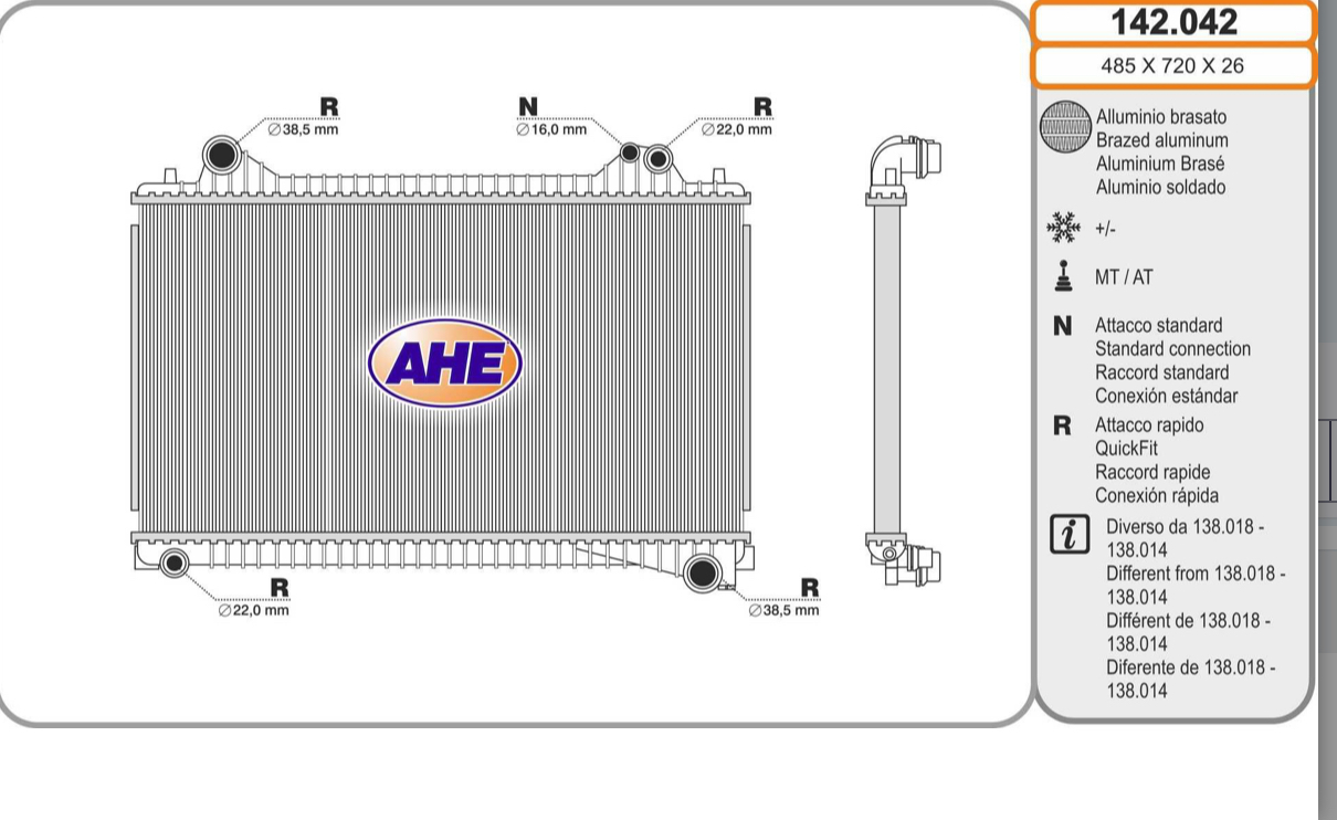 AHE 142.042 – Radiator, Engine Cooling